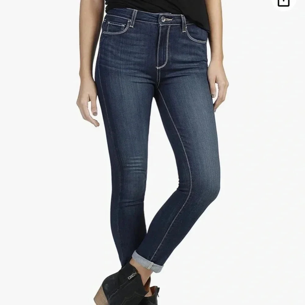 Paige Hoxton Crop RollUp Denim Jeans size 31 Medium Wash